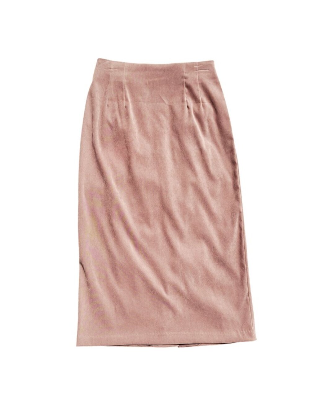 Vintage 1980s Briggs Women’s Size 4 Petite Tan Faux Suede Wiggle Skirt Midi